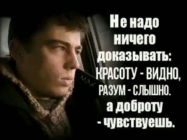 Не надо ничего доказывать: КРАСОТУ - ВИДНО, РАЗУМ - СЛЫШНО. а доброту - чувствуешь.