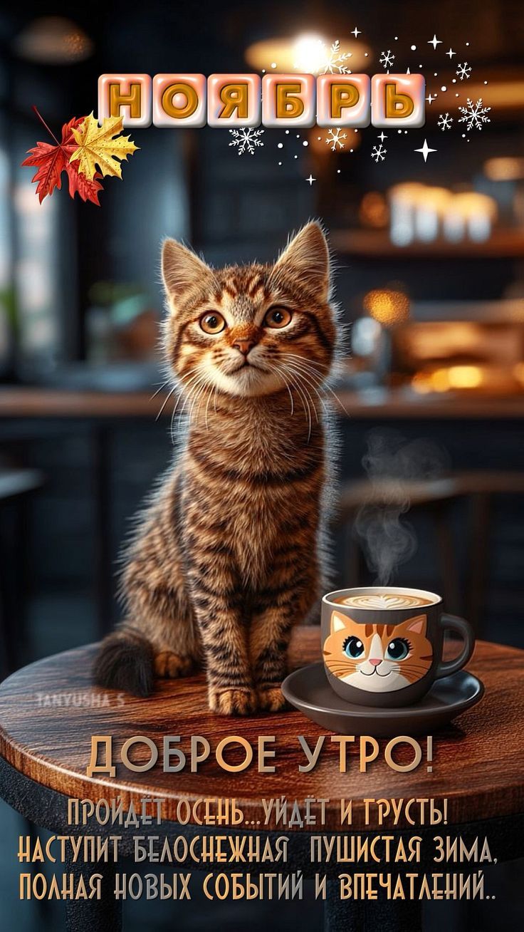 НОЯБРЬ
ДОБРОЕ УТРО! ПРОЙДЕТ ОСЕНЬ, УЙДЕТ ГРУСТЬ, НАСТУПИТ БЕЛОСНЕЖНАЯ ПУШИСТАЯ ЗИМА, ПОЛНАЯ НОВЫХ СОБЫТИЙ И ВПЕЧАТЛЕНИЙ...