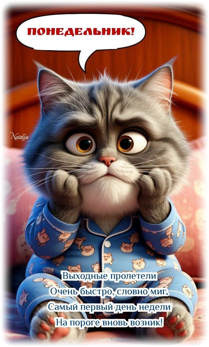 ПОНЕДЕЛЬНИК!\nВыходные пролетели Очень быстро, словно миг. Самый первый день недели На пороге вновь возник!