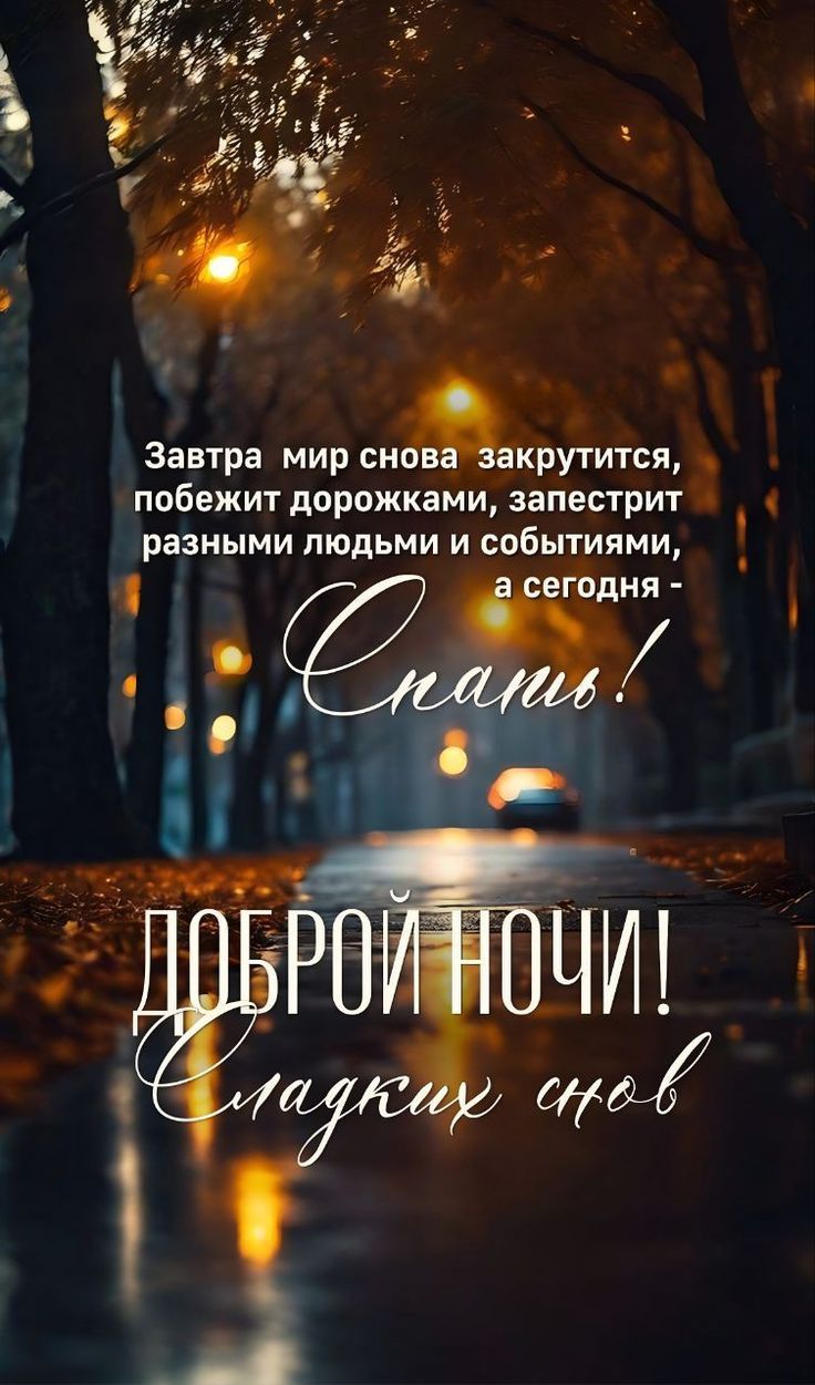 Завтра мир снова закрутится, побежит дорожками, запестрит различными людьми и событиями, а сегодня - Спать! Доброй ночи! Сладких снов