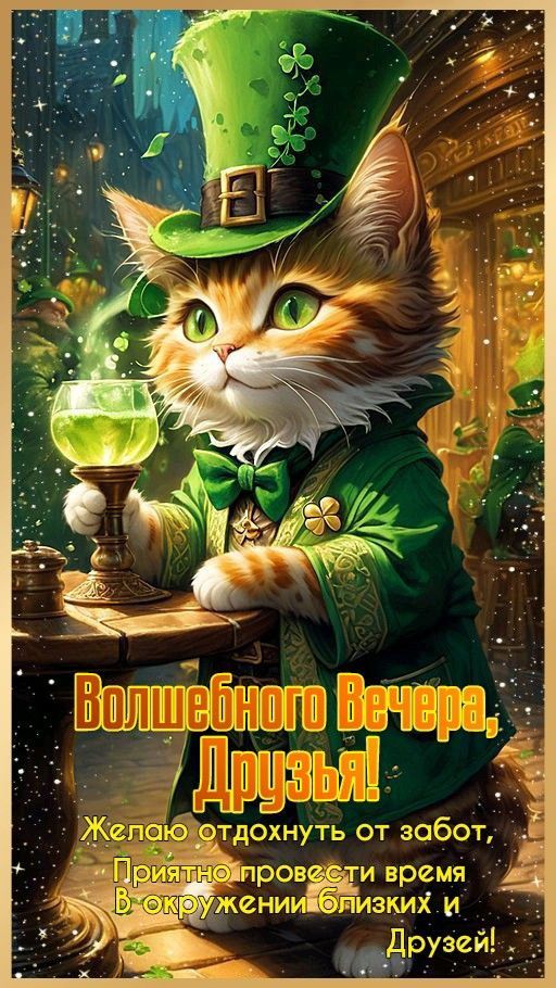 Волшебного Вечера, Друзья! Желаю отдохнуть от забот, Приятно провести время В окружении близких и Друзей!