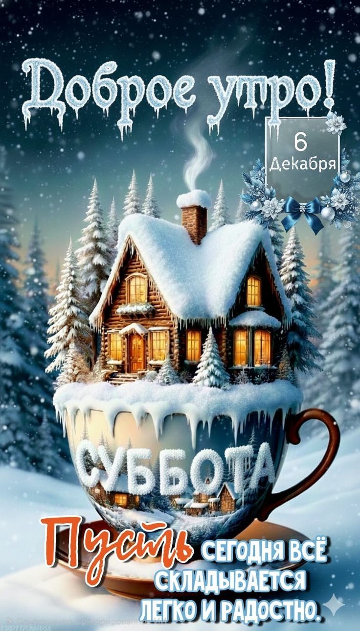 Доброе утро! 6 декабря СУББОТА Пусть сегодня всё складывается легко и радостно.