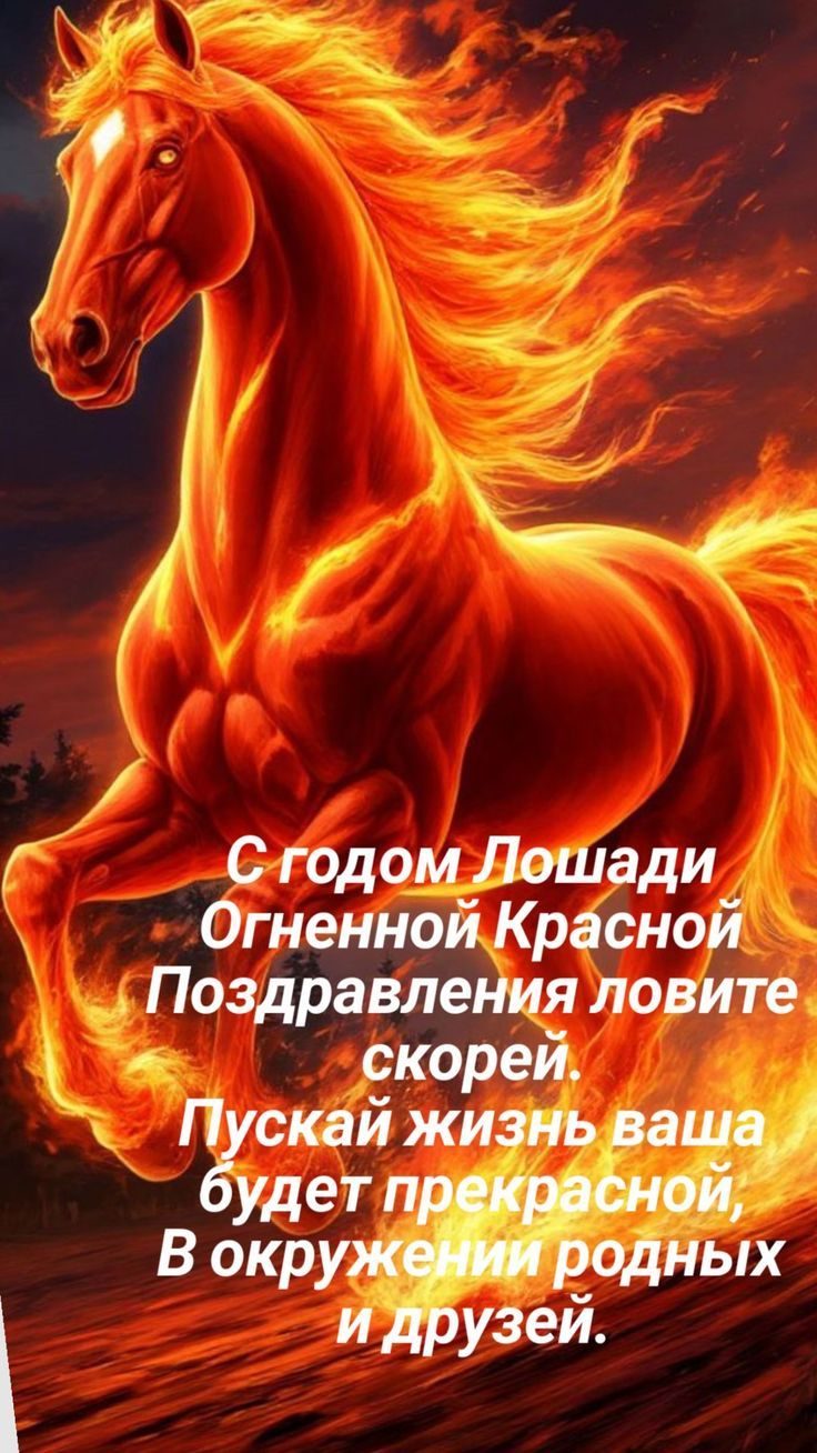 С годом Лошади Огненной Красной Поздравления ловите скорее. Пускай жизнь ваша будет прекрасной, В окружении родных и друзей.