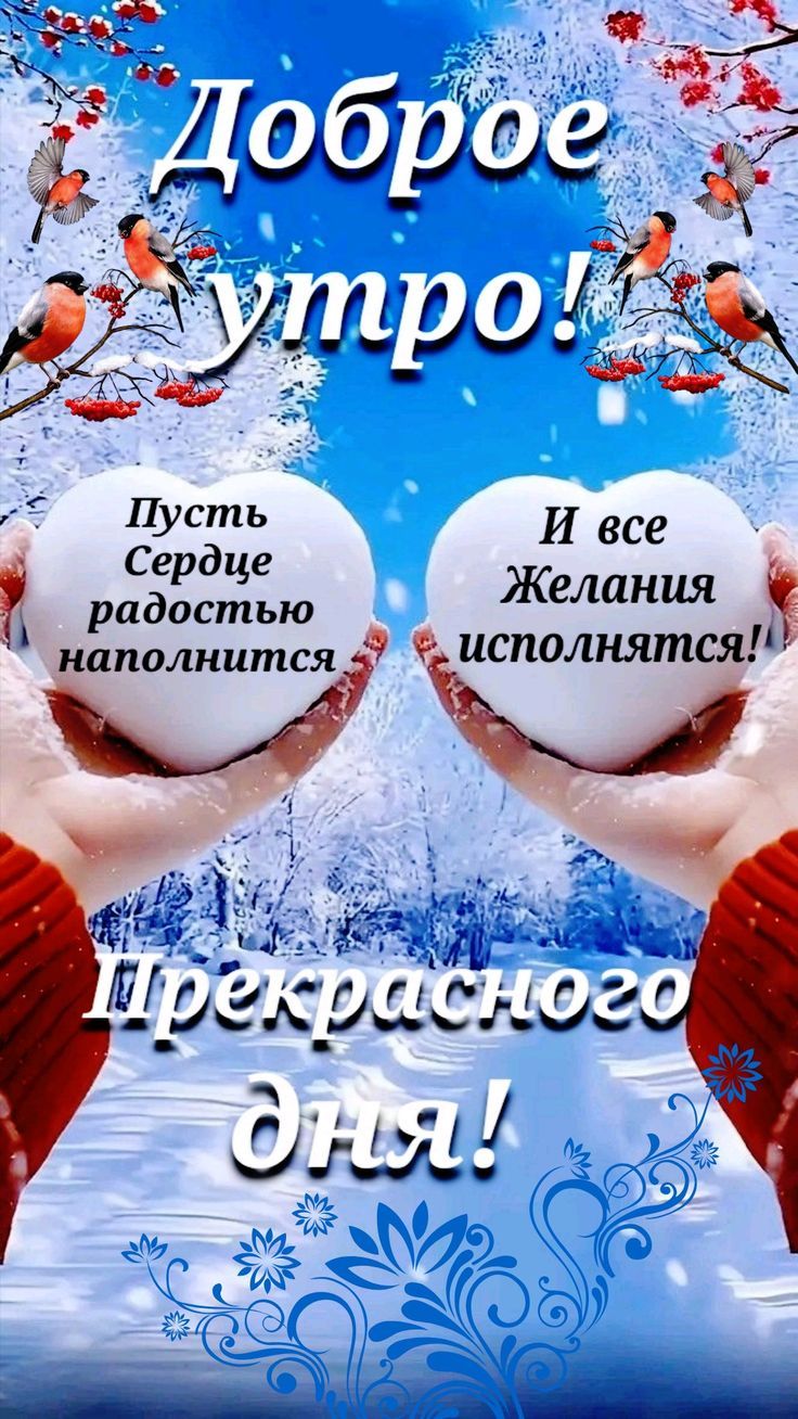 Доброе утро! Пусть Сердце радостью наполнится И все Желания исполнятся! Прекрасного дня!