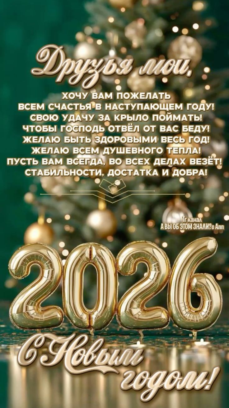 Друзья мои, хочу вам пожелать всем счастья в наступающем году! Свою удачу за крыло поймать! Чтобы Господь отвёл от вас беду! Желаю быть здоровыми весь год! Желаю всем душевного тепла! Пусть вам всегда, во всех делах везёт! Стабильности, достатка и добра! С Новым годом!