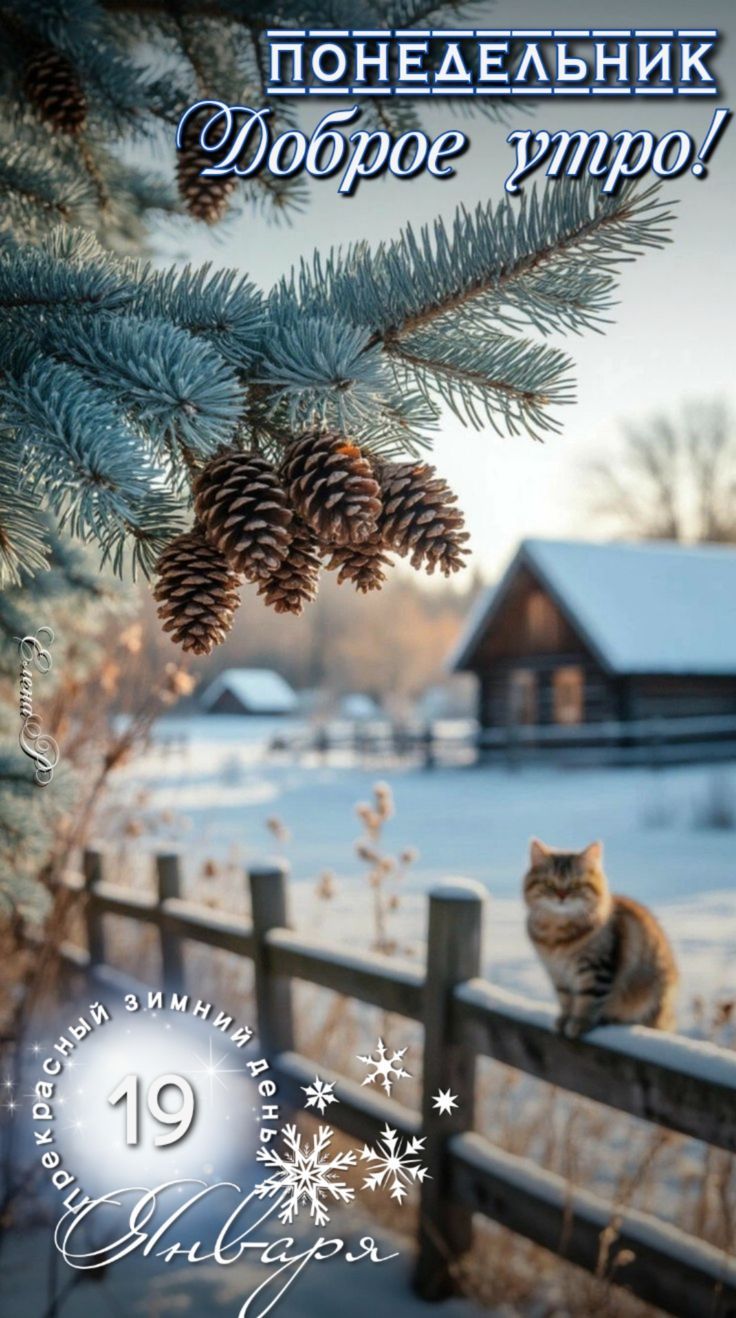 ПОНЕДЕЛЬНИК\nДоброе утро!\n\n19 января\nЗимний день
