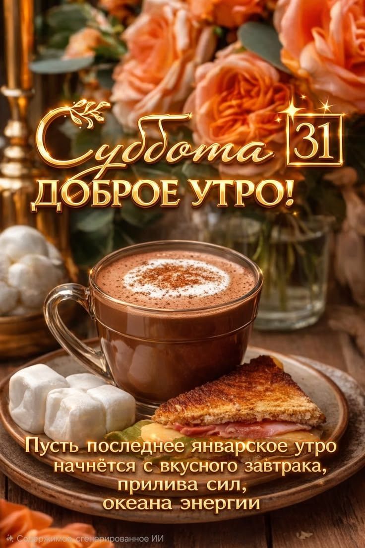 Суббота Доброе утро! Пусть последнее январское утро начнётся с вкусного завтрака, прилива сил, океана энергии