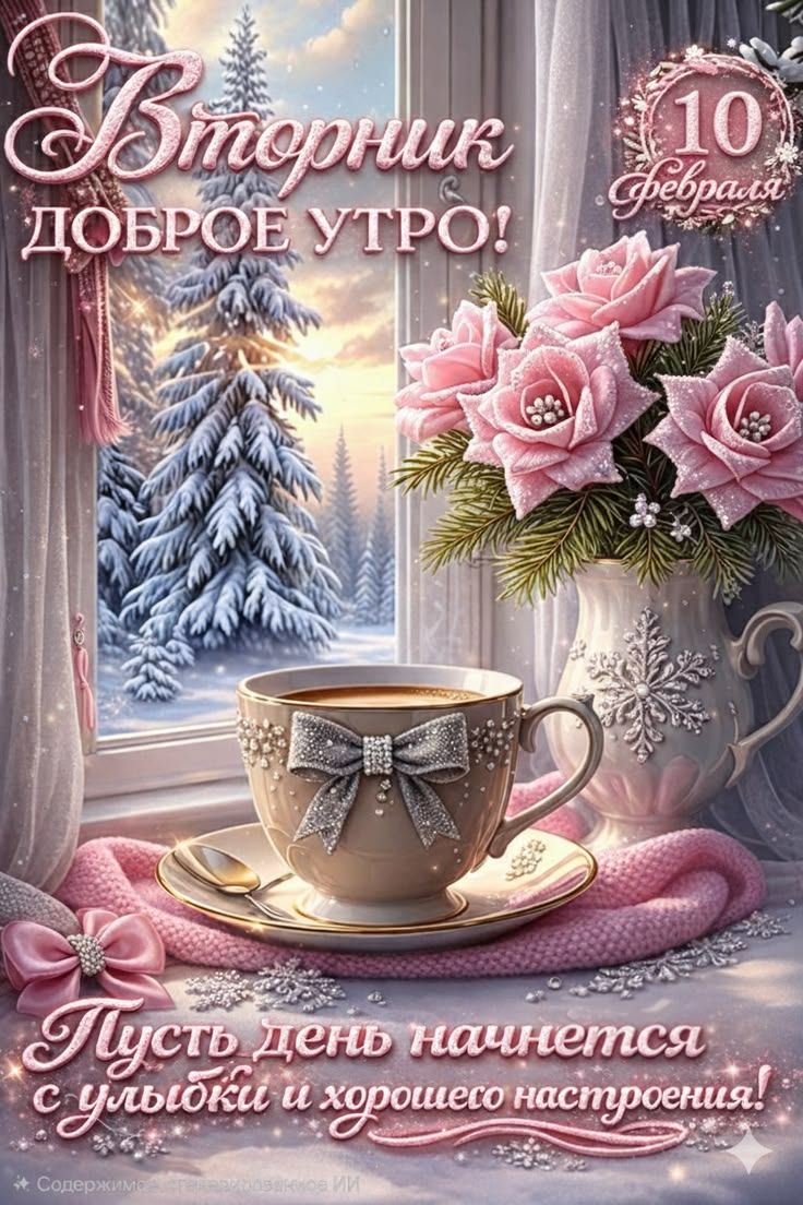 Вторник доброе утро! 10 февраля Пусть день начнется с улыбки и хорошего настроения!