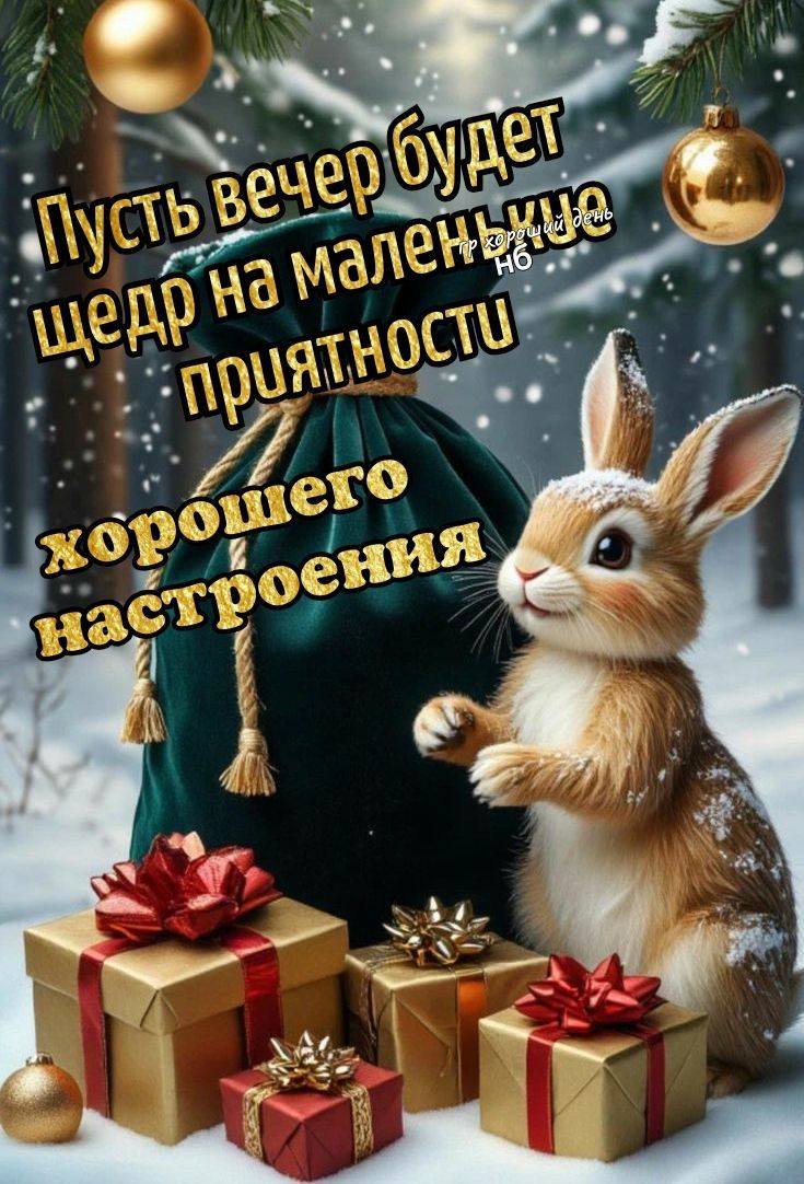 Пусть вечер будет щедр на маленькие приятности хорошего настроения