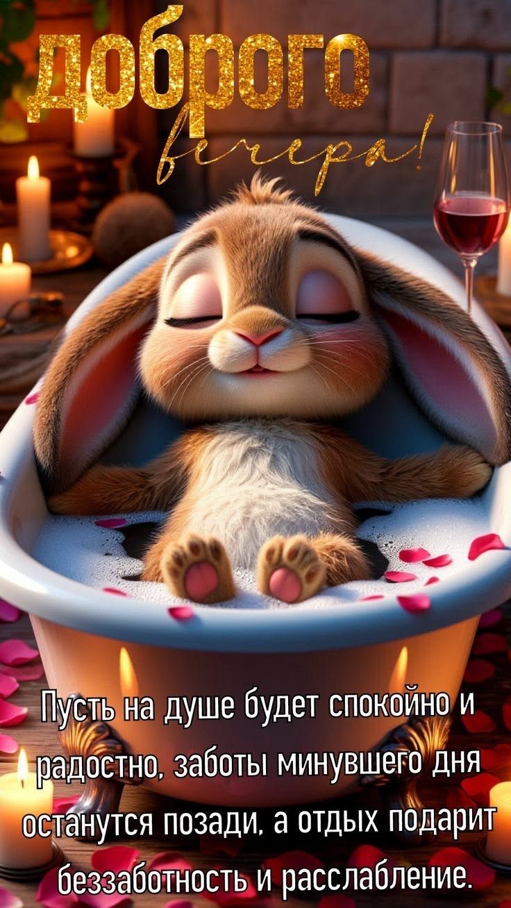доброго вечера! Пусть на душе будет спокойно и радостно, заботы минувшего дня останутся позади, а отдых подарит беззаботность и расслабление.