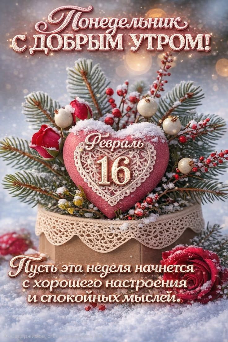Понедельник с добрым утром! Февраль 16. Пусть эта неделя начнется с хорошего настроения и спокойных мыслей.