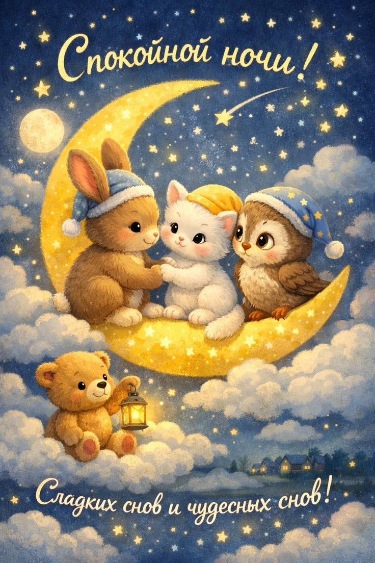 Спокойной ночи!
Сладких снов и чудесных снов!