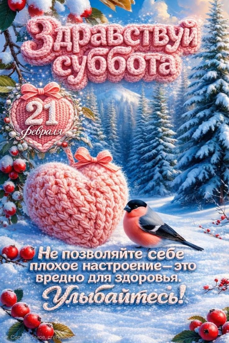 Здравствуй суббота 21 февраля Не позволяйте себе плохое настроение — это вредно для здоровья. Улыбайтесь!