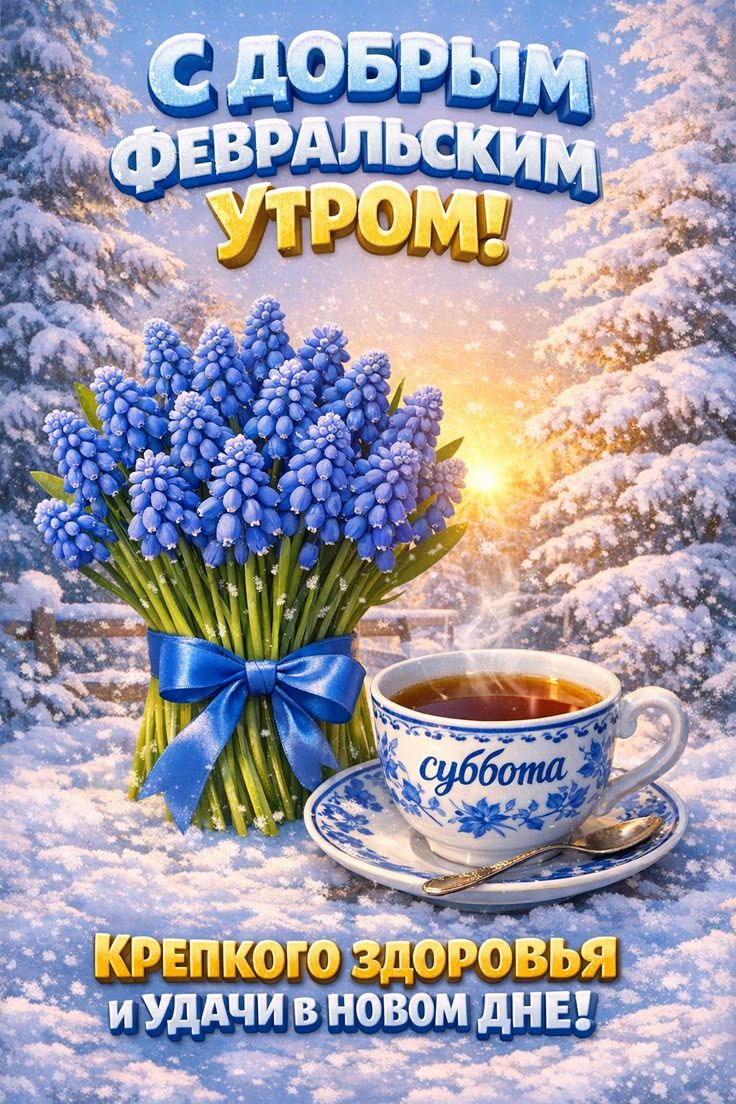 С ДОБРЫМ ФЕВРАЛЬСКИМ УТРОМ! КРЕПКОГО ЗДОРОВЬЬЯ И УДАЧИ В НОВОМ ДНЕ!