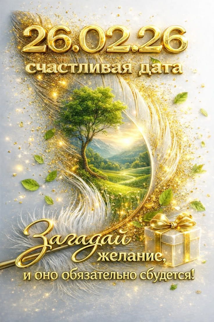 26.02.26 счастливая дата
Загадай желание, и оно обязательно сбудется!