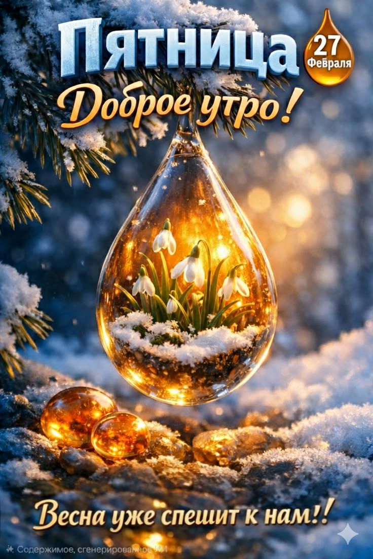 Пятница Доброе утро! Весна уже спешит к нам! 27 февраля