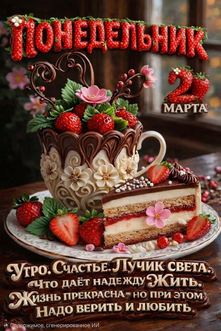 ПОНЕДЕЛЬНИК 2 МАРТА Утро. Счастье. Лучик света, что даёт надежду жить. Жизнь прекрасна – но при этом надо верить и любить