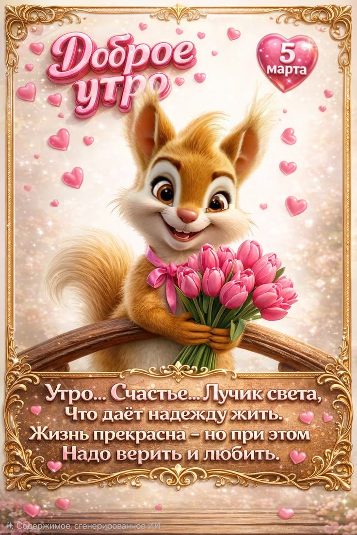 Доброе утро. Утро... Счастье...Лучик света, Что даёт надежду жить. Жизнь прекрасна - но при этом Надо верить и любить.