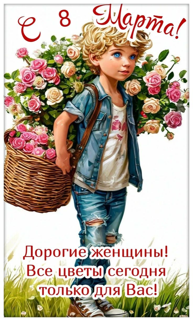 С 8 Марта! Дорогие женщины! Все цветы сегодня только для Вас!
