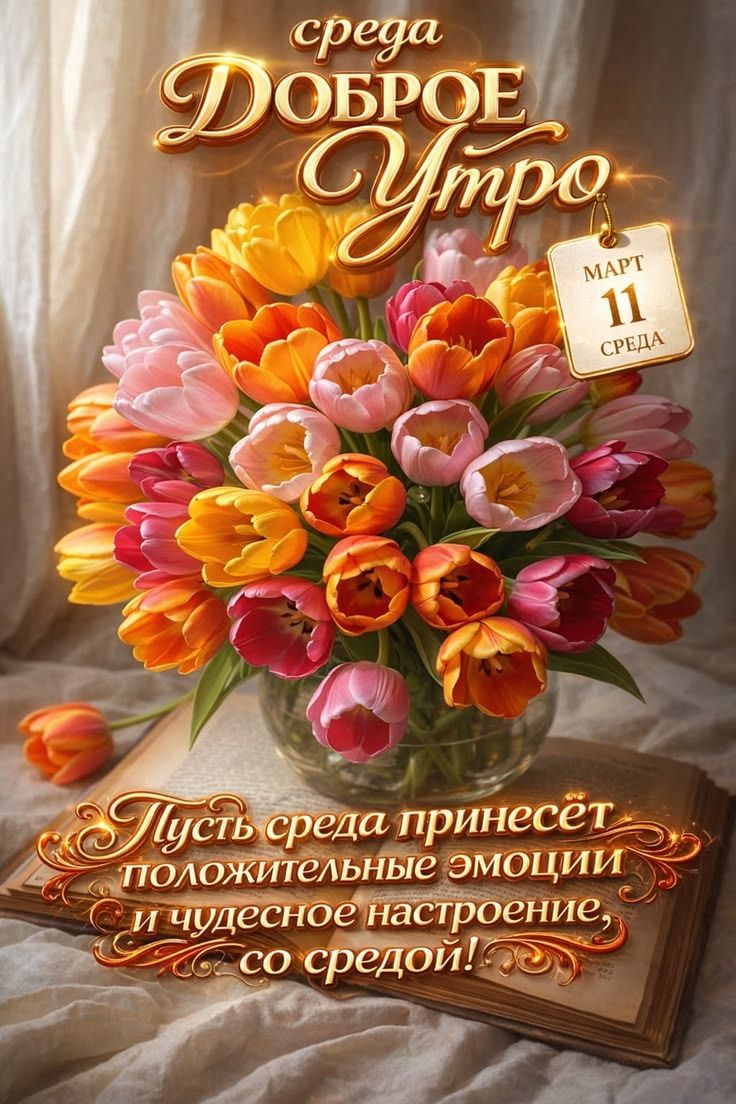 среда Доброе утро
Пусть среда принесёт положительные эмоции и чудесное настроение, со средой!