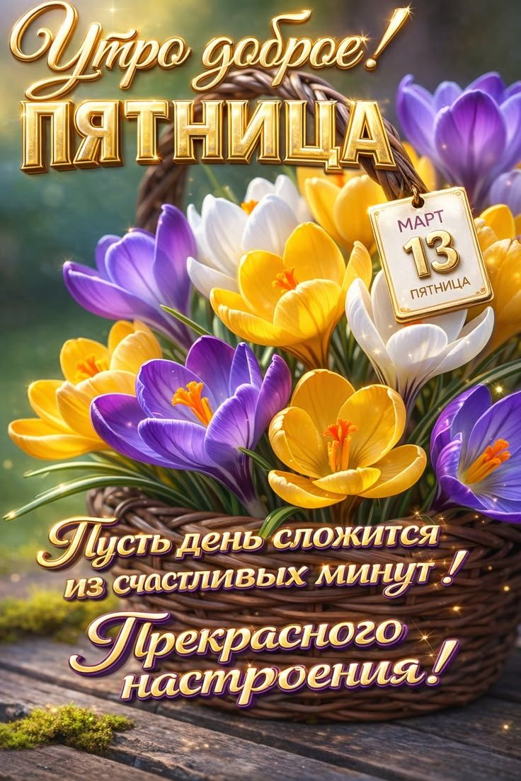 Утро доброе! ПЯТНИЦА. Пусть день сложится из счастливых минут! Прекрасного настроения!