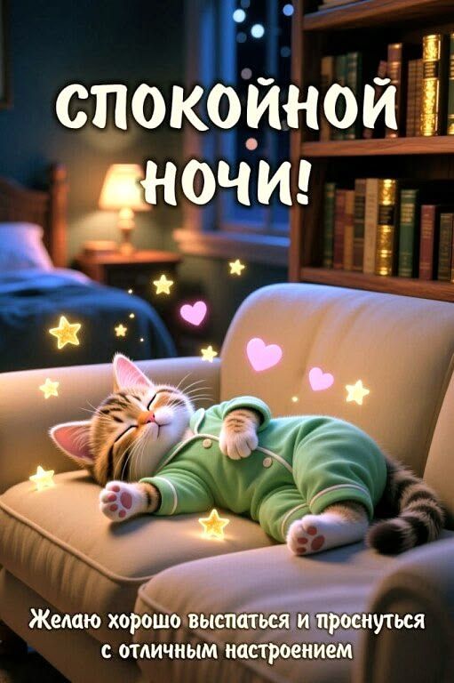 СПОКОЙНОЙ НОЧИ! Желаю хорошо выспаться и проснуться с отличным настроением