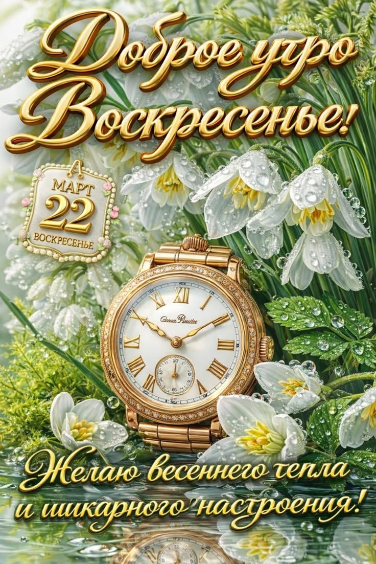 Доброе утро Воскресенье! Март 22 Воскресенье. Желаю весеннего тепла и шикарного настроения!