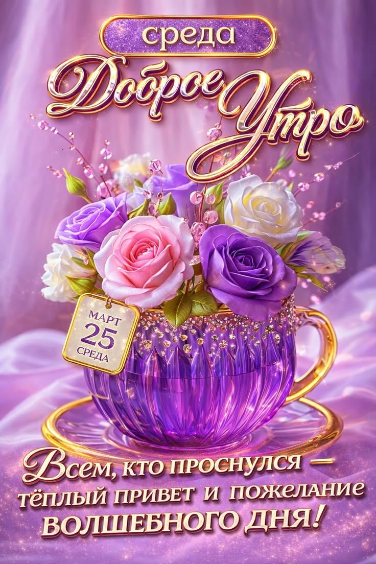 среда Доброе Утро МАРТ 25 СРЕДА Всем, кто проснулся — тёплый привет и пожелание волшебного дня!