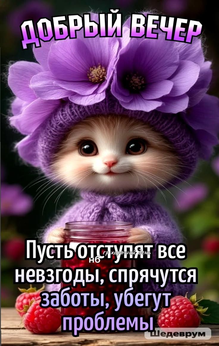 ДОБРЫЙ ВЕЧЕР Пусть отступят все невзгоды, спрячутся заботы, убегут проблемы.