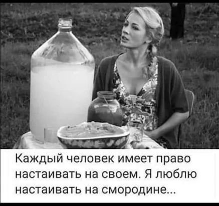 КВЖДЫИ ЧЕЛОВЕК имеет право настаивать на своем Я ЛЮбЛЮ настаивать на смородина