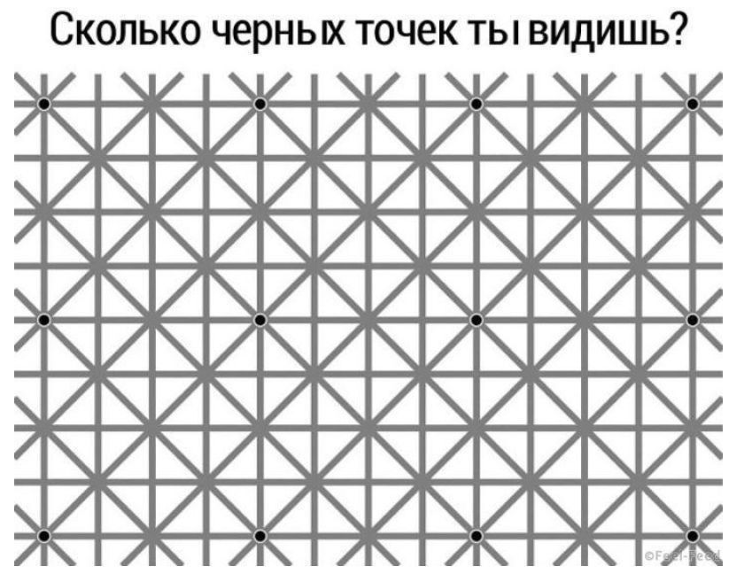 Сколько черных точек ты видишь?