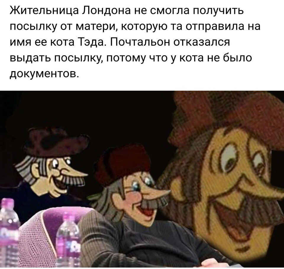 ЖИТеЛЬНИЦЗ ЛОНДОНЭ не СМОГЛЭ ПОЛУЧИТЬ ПОСЫЛКУ ОТ матери КОТОРУЮ та отправила НЭ ИМЯ ее кота Тэда Почтальон ОТКЭЗЭЛСЯ выдать ПОСЫЛКУ ПОТОМУ ЧТО У кота не бЫЛО ДОКУМЕНТОВ
