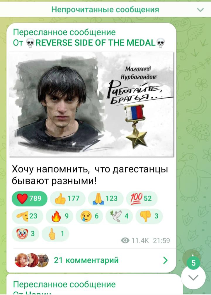 Ммм ннм твы Переспанпое сообщение 01 РЕУЕКЗЕ ЗШЕ ОР ТНЕ МЕОАЬ МММ Хочу напомнить что дагестанцы бывают разными ад 6 х 33 ж 1 _ О 7т то нтэрчи Пересппнное сообщение