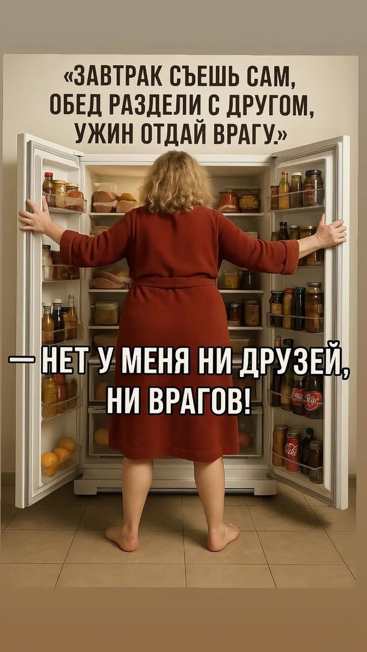 «Завтрак съешь сам, обед раздели с другом, ужин отдай врагу.» — НЕТ У МЕНЯ НИ ДРУЗЕЙ, НИ ВРАГОВ!