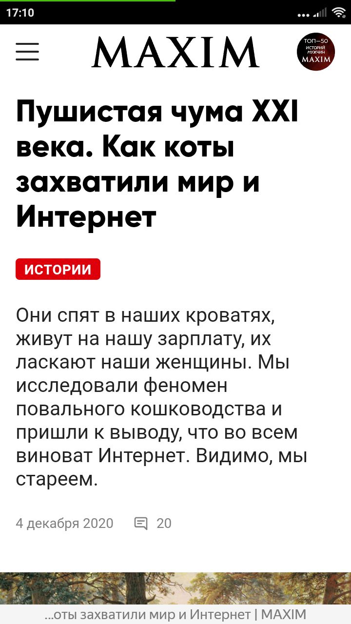 МАХ1М Пушистая чума ХХ века Как коты захватили мир и Интернет ИСТОРИИ Они спят в наших кроватях живут на нашу зарплату их ласкают наши женщины Мы исследовали феномен повального кошководства и пришли к выводу что во всем виноват Интернет Видимо мы стареем д _ч