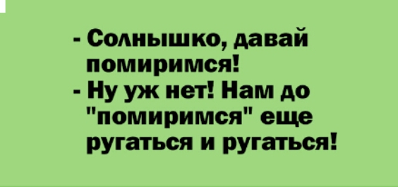 Солнышко давай помиримся Ну уж нет Нам до помиримся еще ругаться и ругаться