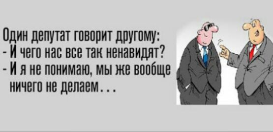 Один депутат говорит другому и чего нас все так ненавидят и и не понимаю мы же вообще ничего не делаем