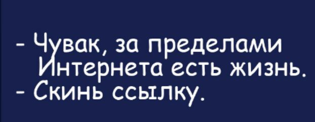 Ч вак за пределами нтернета есть жизнь Скинь ссылку