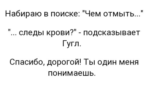 Набираю в поиске Чем отмыть следы крови подсказывает Гугл Спасибо дорогой Ты один меня понимаешь