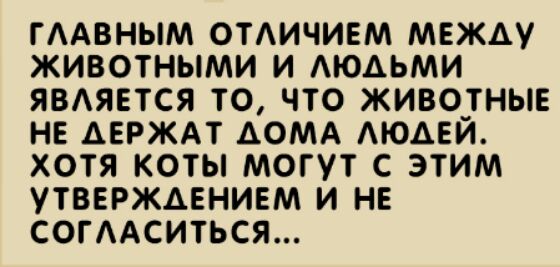 ГААВНЫМ ОТАИЧИЕМ МЕЖАУ ЖИВОТНЫМИ И АЮАЬМИ ЯВАЯЕТСЯ ТО ЧТО ЖИВОТНЫЕ НЕ АЕРЖАТ АОМА АЮАЕИ ХОТЯ КОТЫ МОГУТ С ЭТИМ УТВЕРЖДЕНИЕМ И НЕ СОГААСИТЬСЯ