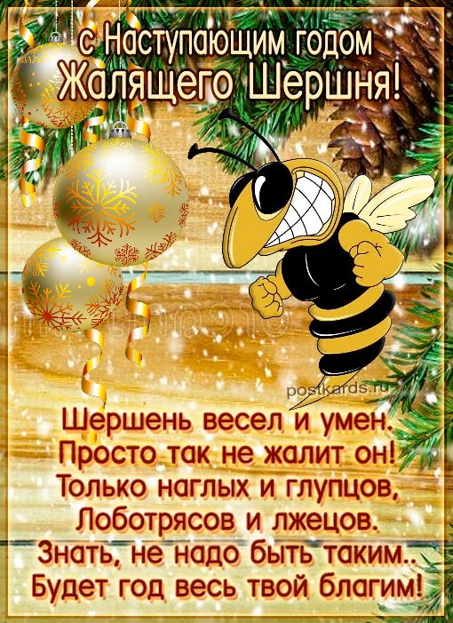 98 Шершень весел и умен Просто такне жалит он Только наглых и глупцов Лоботрясов и лжецов 7 Знать ненадо быть такимч Будет год весь твой блсгищд