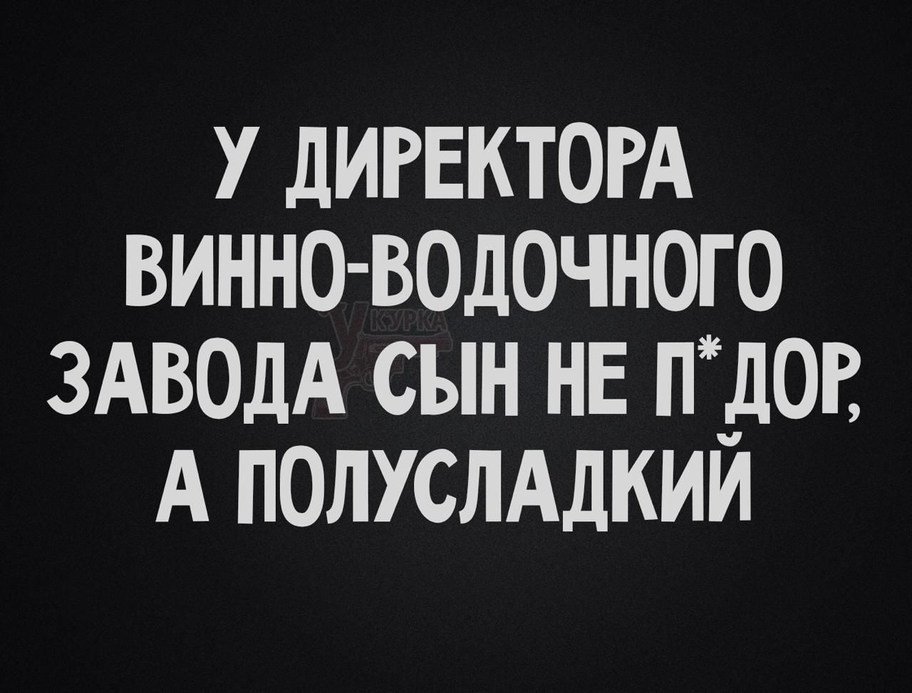 У ДИРЕКТОРА ВИННО-ВОДОЧНОГО ЗАВОДА СЫН НЕ П*ДОР, А ПОЛУСЛАДКИЙ