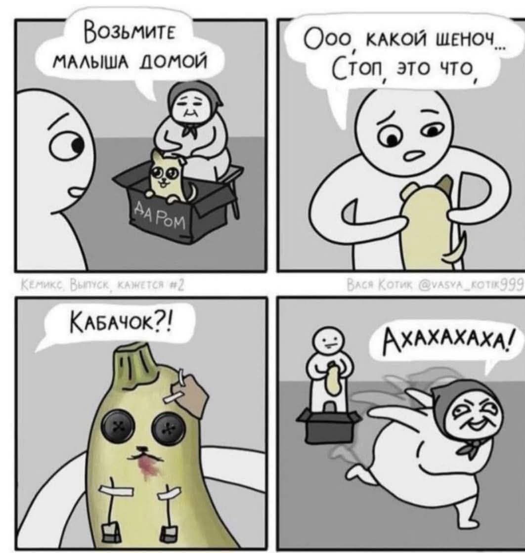 Возьмите малыша домой
Оо, какой шеноч... Стоп, это что,
Кабачок?!
Ахахахаха!