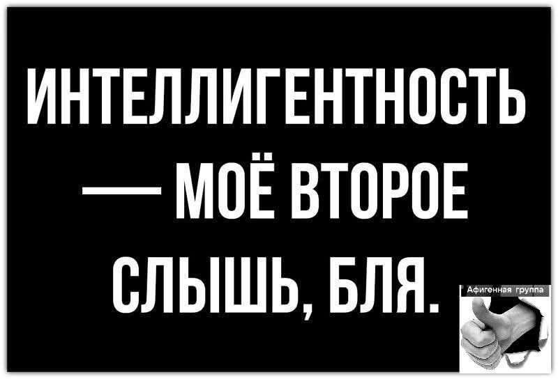 ИНТЕЛЛИГЕНТНОСТЬ — МОЁ ВТОРОЕ СЛЫШЬ, БЛЯ.