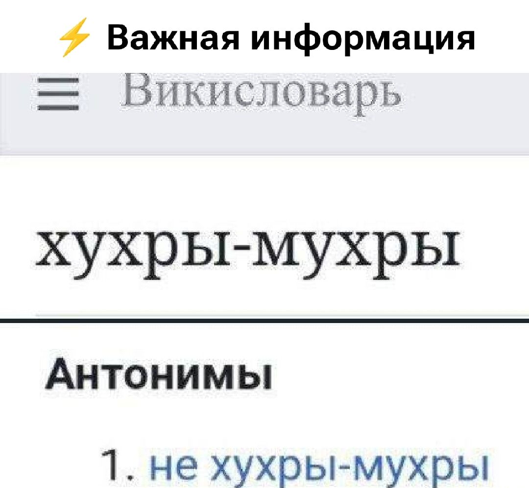 Важная информация
Викисловарь
хухры-мухры

Антонимы
1. не хухры-мухры