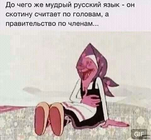 До чего же мудрый русский язык он скотину считает по головам а правительство по членам