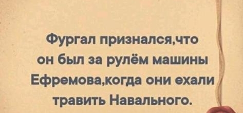 Фургал приэнапсянто он был за рулём машины Ефремовамогдд они ехали травить Наильного