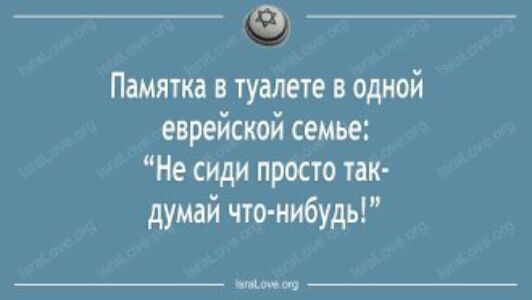 Памятка в туалете одной еврейской семье Не сиди просто так думай что нибудь п