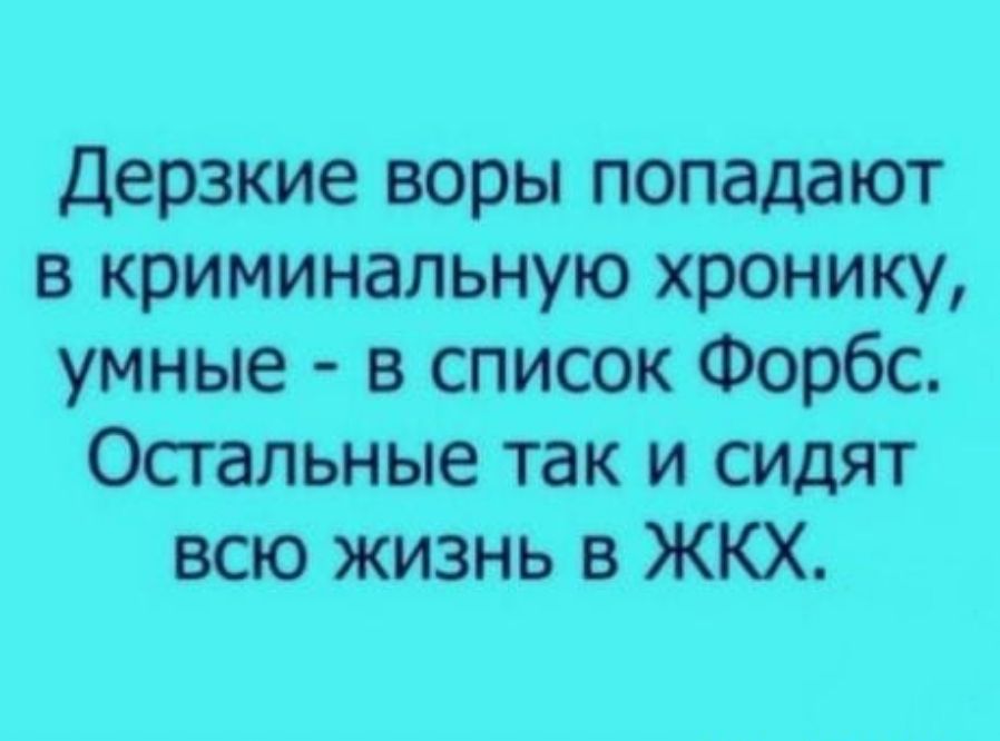 дерзкие воры попадают в криминальную хронику умные в список Форбс Остальные так и сидят всю жизнь в ЖКХ