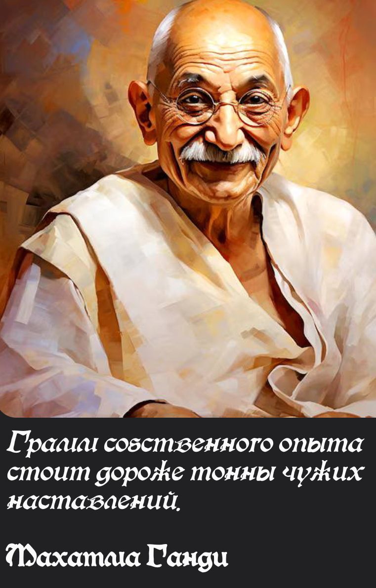 Грагии совственного опыта стоит двороже тонны чужих настазваений ахатама Ганди